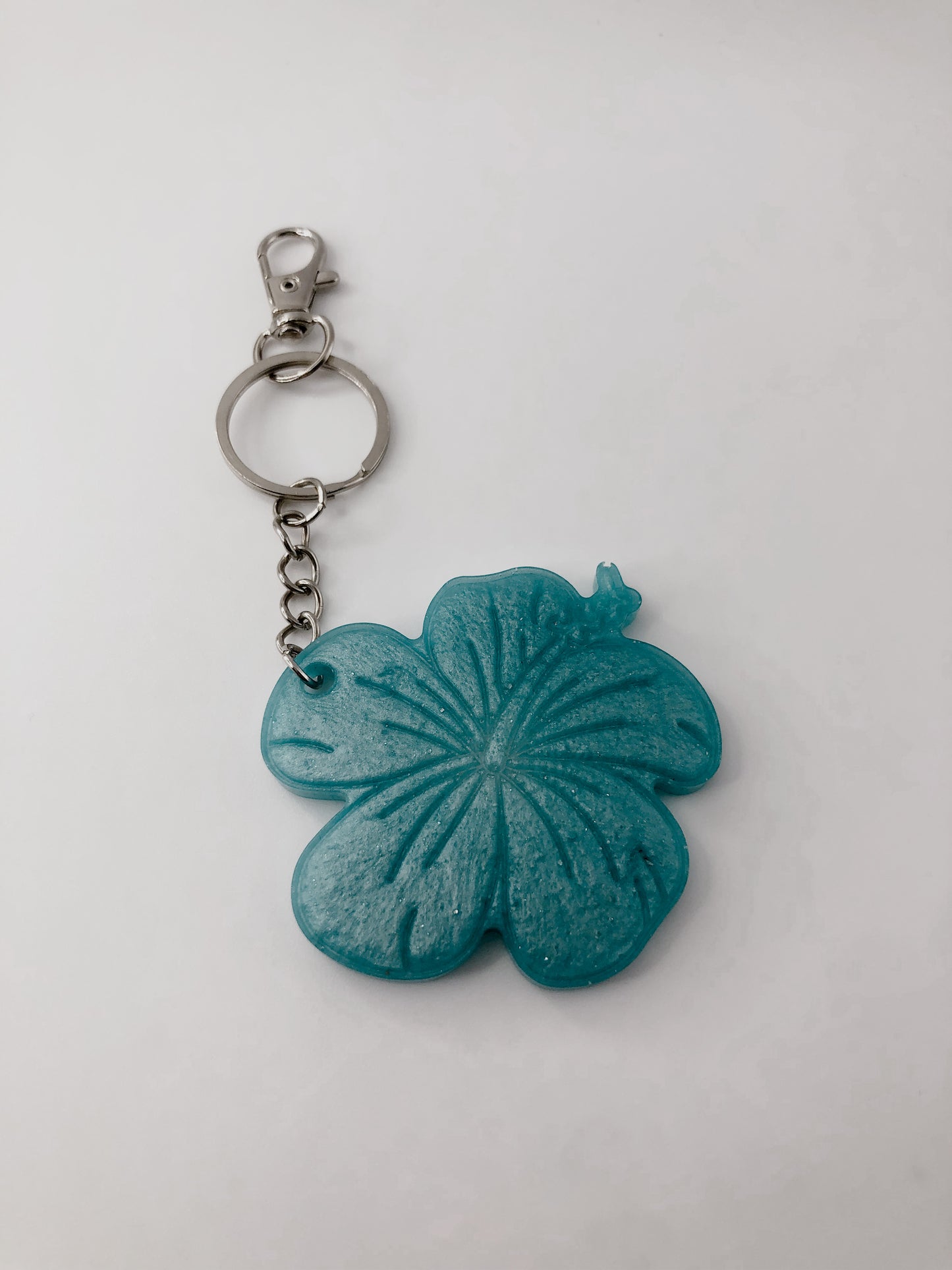 Hibiscus Flower Keychain with Snap Hook