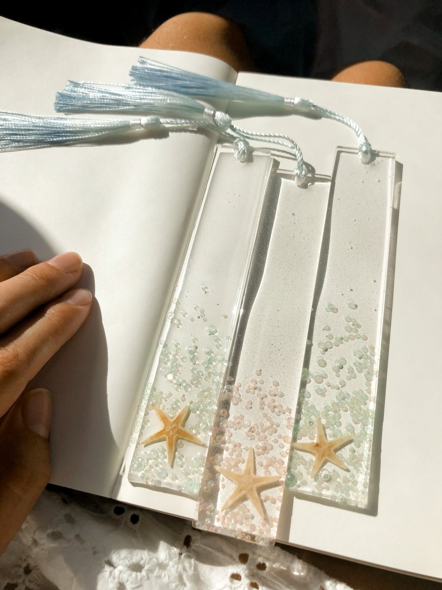 Clear starfish bookmarks